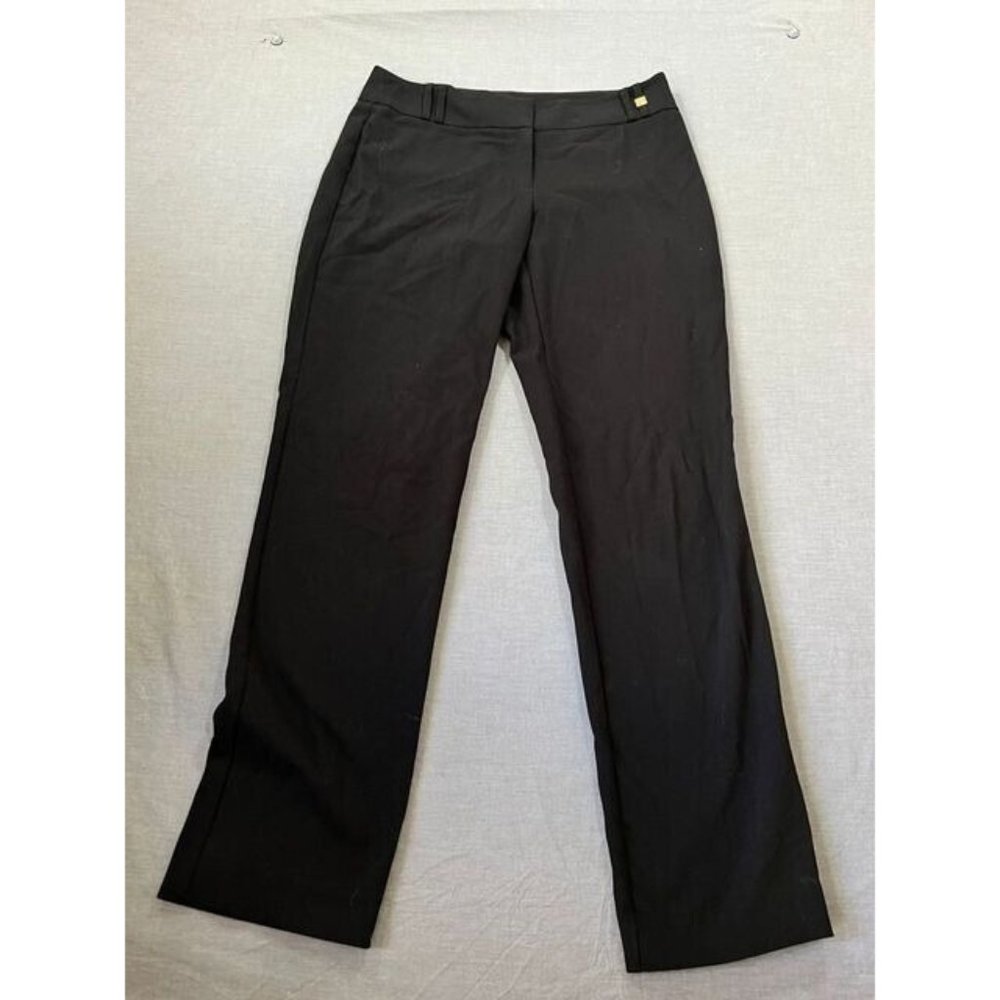 Anne Klein Pants Womens 2 Black Logo Chino Pocketed Casual Ladies 30x29.